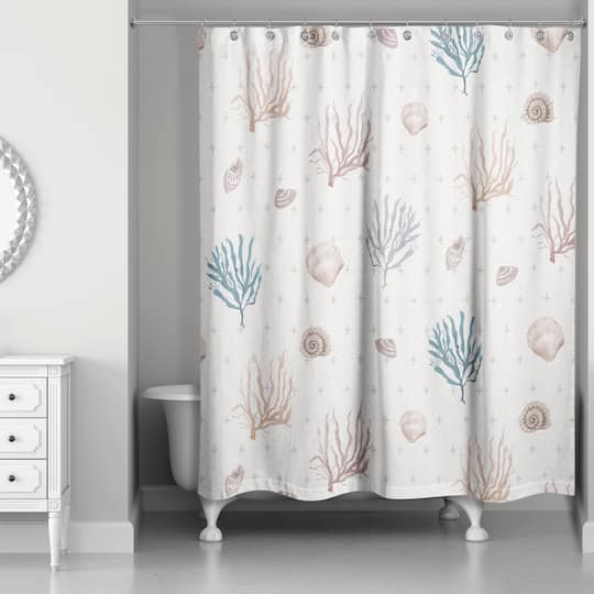 Multi Shell Coral Shower Curtain